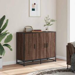 Berkfield Home Sideboard Brown Oak 94x35x76 cm Engineered Wood - Size: 94 x 35 x 76 cm - thumbnail 1