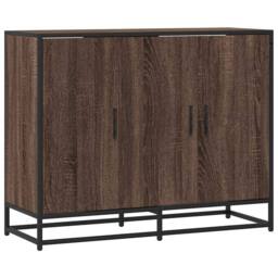 Berkfield Home Sideboard Brown Oak 94x35x76 cm Engineered Wood - Size: 94 x 35 x 76 cm - thumbnail 3