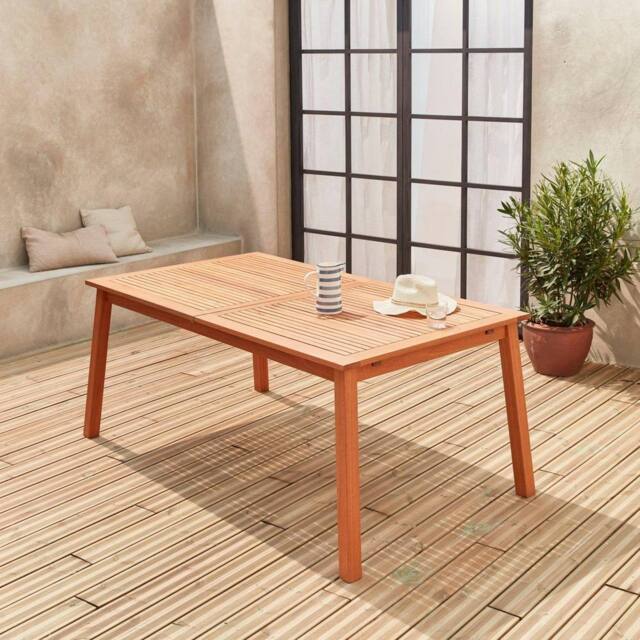 sweeek 8 To 10-seater Extendable Wooden Garden Table in Light Brown - image 1