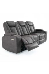 More4Homes Ashton Electric Recliner 3 Seater Sofa Technology Fabric With Built-In Plugs & USB-C Charging in Grey - thumbnail 3