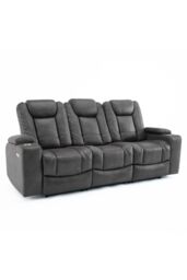 More4Homes Ashton Electric Recliner 3 Seater Sofa Technology Fabric With Built-In Plugs & USB-C Charging in Grey - thumbnail 2