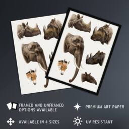 Artery8 Animals Vintage Illustration Lydekker Framed Wall Art Print in White - Size: A4 - thumbnail 2