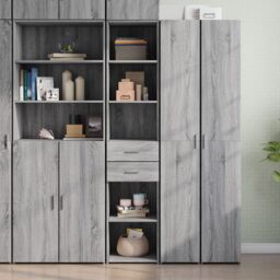 Berkfield Home Highboard Grey Sonoma 40x42.5x185 cm Engineered Wood - thumbnail 1