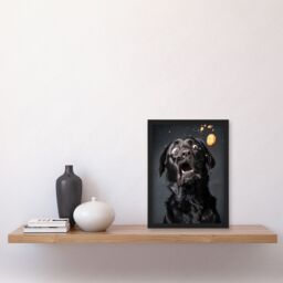 Artery8 Wall Art Print Funny Black Labrador Dog Lover Treat Catch Photo Art Framed Poster - Size: A4 - thumbnail 4