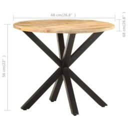 Berkfield Home Side Table 68x68x56 cm Solid Mango Wood in Brown - Size: 68 x 68 x 56 cm - thumbnail 6