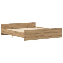 Berkfield Home Bed Frame without Mattress Artisan Oak 180x200cm Engineered Wood in Brown - Size: Super King - thumbnail 4