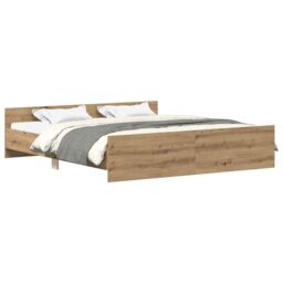 Berkfield Home Bed Frame without Mattress Artisan Oak 180x200cm Engineered Wood in Brown - Size: Super King - thumbnail 2