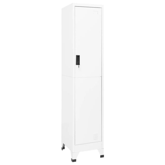 Berkfield Home Locker Cabinet White 38x45x180 cm Steel - Size: 38 x 45 x 180 cm - image 1