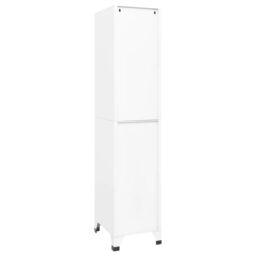 Berkfield Home Locker Cabinet White 38x45x180 cm Steel - Size: 38 x 45 x 180 cm - thumbnail 4