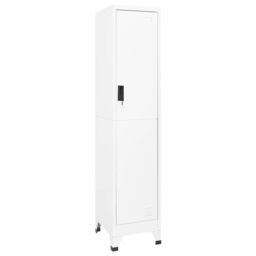 Berkfield Home Locker Cabinet White 38x45x180 cm Steel - Size: 38 x 45 x 180 cm - thumbnail 1