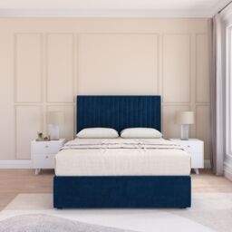 "Sloomy Manhattan Divan Bed Base 2 Drawers & 26"" Struts Headboard in Navy - Size: Super King" - thumbnail 2