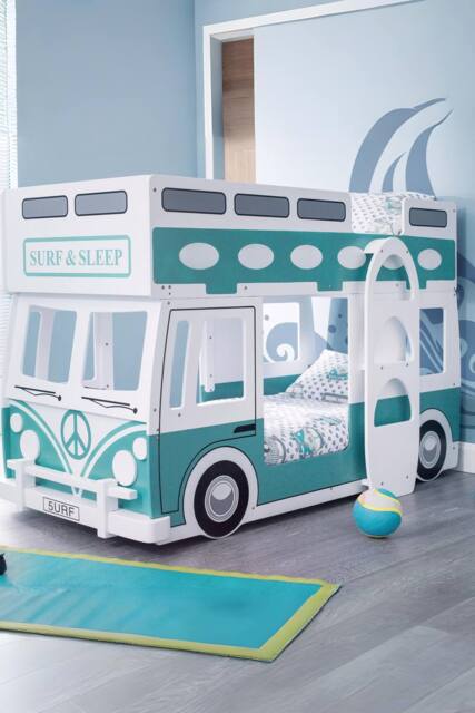 Julian Bowen Campervan Bunk Bed in Teal - Size: Single - image 1