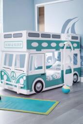 Julian Bowen Campervan Bunk Bed in Teal - Size: Single - thumbnail 1