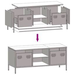 Berkfield Home TV Cabinet Pink 101.5x39x43.5 cm Cold-rolled Steel - thumbnail 9