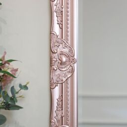 Melody Maison Ornate Rose Gold Pink Wall Mirror With Bevelled Glass - thumbnail 4