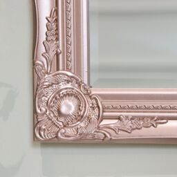 Melody Maison Ornate Rose Gold Pink Wall Mirror With Bevelled Glass - thumbnail 2