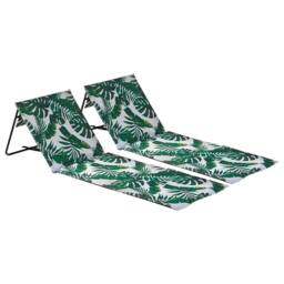 Harbour Housewares Folding Beach Loungers Pack of 2 - thumbnail 1