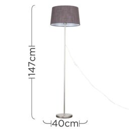 ValueLights Charlie Modern Stem Grey Floor Lamp - thumbnail 5