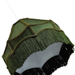 Happy Homewares Classic Forest Green Floral Jacquard Victorian Empire Pendant Shade in Dark Green - Size: 12 inches - thumbnail 5