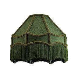 Happy Homewares Classic Forest Green Floral Jacquard Victorian Empire Pendant Shade in Dark Green - Size: 12 inches - thumbnail 2