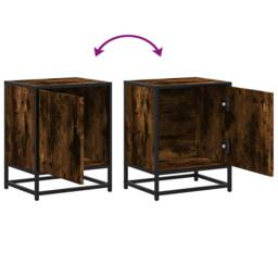 Berkfield Home Elegant Bedside Cabinet Smoked Oak 40x31x50 cm Engineered Wood an in Brown - Size: 40 x 31 x 50 cm - thumbnail 9