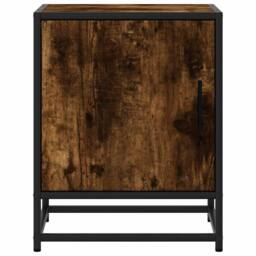 Berkfield Home Elegant Bedside Cabinet Smoked Oak 40x31x50 cm Engineered Wood an in Brown - Size: 40 x 31 x 50 cm - thumbnail 5
