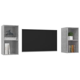 Berkfield Home Wall-mounted TV Cabinets 2 pcs Concrete Grey Engineered Wood - thumbnail 3