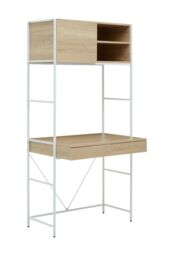 Orsina Stable Natural Oak Shelf Unit, Sleek & Versatile Narrow Shelving Unit, Easily Maintained Work Space - thumbnail 7