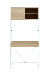 Orsina Stable Natural Oak Shelf Unit, Sleek & Versatile Narrow Shelving Unit, Easily Maintained Work Space - thumbnail 2