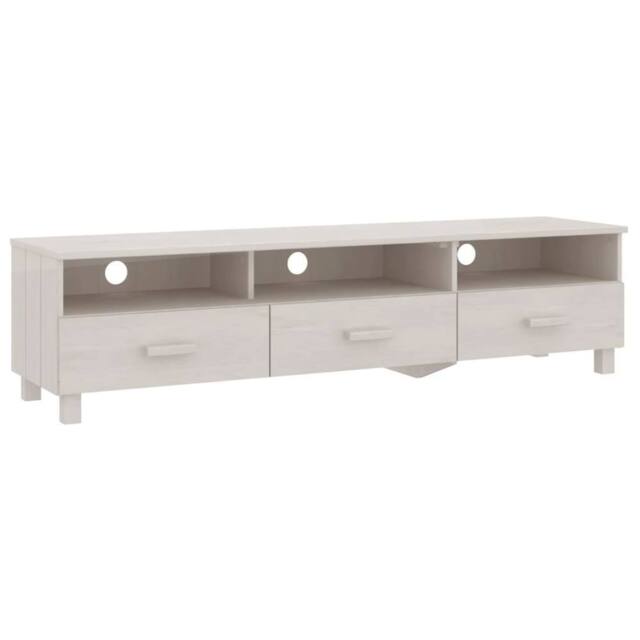 Berkfield Home TV Cabinet HAMAR White 158x40x40 cm Solid Wood Pine - Size: 158 x 40 x 40 cm - image 1