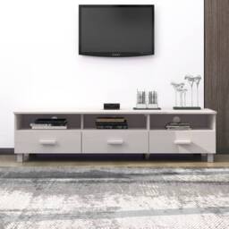 Berkfield Home TV Cabinet HAMAR White 158x40x40 cm Solid Wood Pine - Size: 158 x 40 x 40 cm - thumbnail 2