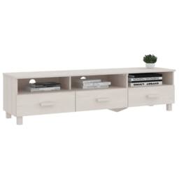 Berkfield Home TV Cabinet HAMAR White 158x40x40 cm Solid Wood Pine - Size: 158 x 40 x 40 cm - thumbnail 6