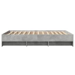 Berkfield Home Bed Frame without Mattress Concrete Grey 120x190cm Engineered Wood - Size: 120x190 cm - thumbnail 6