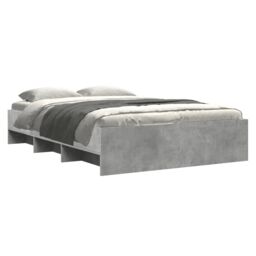 Berkfield Home Bed Frame without Mattress Concrete Grey 120x190cm Engineered Wood - Size: 120x190 cm - thumbnail 3