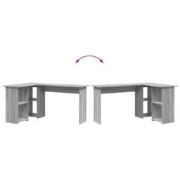 Berkfield Home Grey Computer Desk Grey Sonoma MDF Medium Storage Desk - thumbnail 9