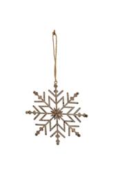 KDMD Rustic Hanging Snowflake Ornament - Winter Decor & Festive Centerpiece in Light Brown