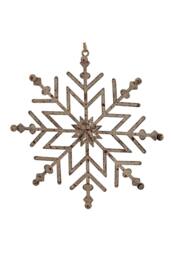 KDMD Rustic Hanging Snowflake Ornament - Winter Decor & Festive Centerpiece in Light Brown - thumbnail 2