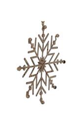 KDMD Rustic Hanging Snowflake Ornament - Winter Decor & Festive Centerpiece in Light Brown - thumbnail 3
