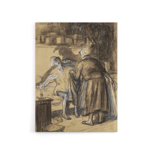 "Artery8 Here Are Your Trousers Drawing Glackens Canvas Wall Art Print in Beige - Size: W12"" x H16""" - image 1