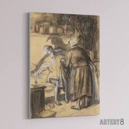 "Artery8 Here Are Your Trousers Drawing Glackens Canvas Wall Art Print in Beige - Size: W12"" x H16""" - thumbnail 2