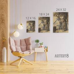 "Artery8 Here Are Your Trousers Drawing Glackens Canvas Wall Art Print in Beige - Size: W12"" x H16""" - thumbnail 4