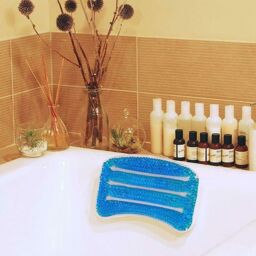 MANTRARAJ Cooling Gel Bath Tub Bathroom Spa Pillow Head Neck Rest Support Cushion in Blue - thumbnail 2