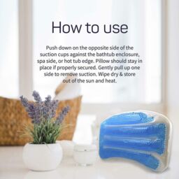 MANTRARAJ Cooling Gel Bath Tub Bathroom Spa Pillow Head Neck Rest Support Cushion in Blue - thumbnail 5