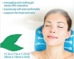 MANTRARAJ Cooling Gel Bath Tub Bathroom Spa Pillow Head Neck Rest Support Cushion in Blue - thumbnail 3