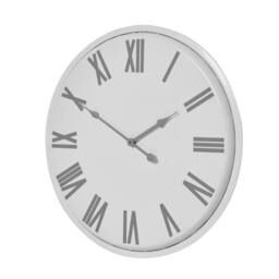 Wyld Haus Large 80cm White Wall Clock with Grey Roman Numerals - thumbnail 3