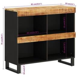 Berkfield Home Side Cabinet 85x33x75 cm Solid Wood Mango in Brown - Size: 85 x 33 x 75 cm - thumbnail 9