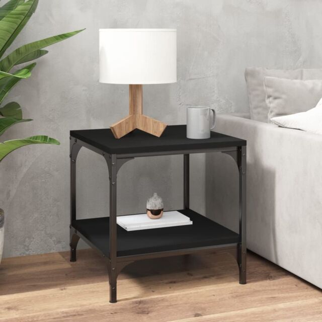 Berkfield Home Side Table Black 40x40x40 cm Engineered Wood - Size: 40 x 40 x 40 cm - image 1