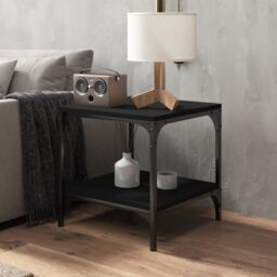 Berkfield Home Side Table Black 40x40x40 cm Engineered Wood - Size: 40 x 40 x 40 cm - thumbnail 3