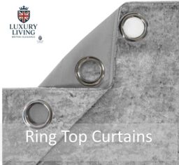 Luxury Living Luxury Crushed Velvet Fully Lined Ring Top Curtains in Silver - Size: 229 cm width x 183 cm drop - thumbnail 7