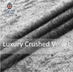 Luxury Living Luxury Crushed Velvet Fully Lined Ring Top Curtains in Silver - Size: 229 cm width x 183 cm drop - thumbnail 9